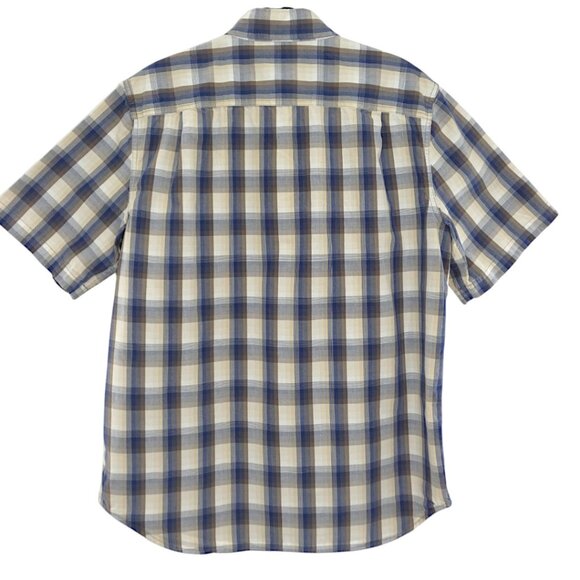 Carhartt Blue and Brown Plaid Relaxed Fit Button Down Short Sleeve Men"s Sizes L - Picture 2 of 7